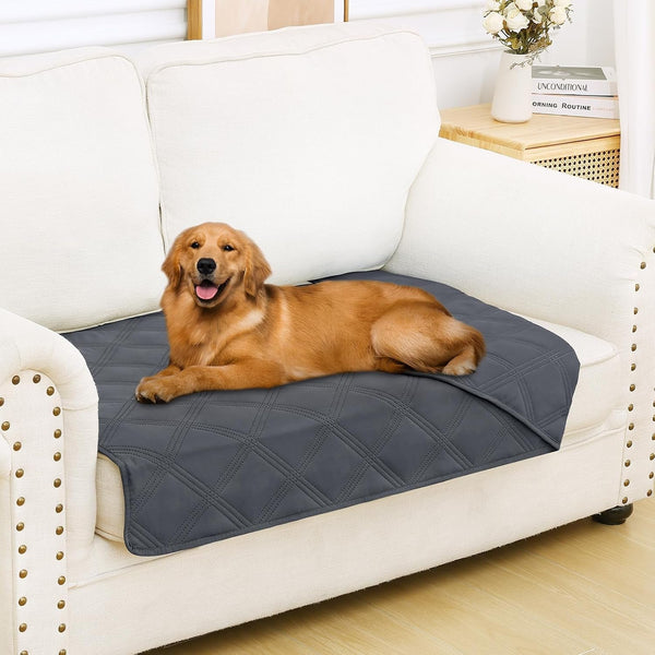 Smiry Waterproof Dog Bed Cover, Reversible Pet Blanket for Sofa Couch | Soft Washable Dog Blanket, Leakproof Couch Cover for Dogs Cats & Furniture Protection, 52X82, Grey/Dark Grey94