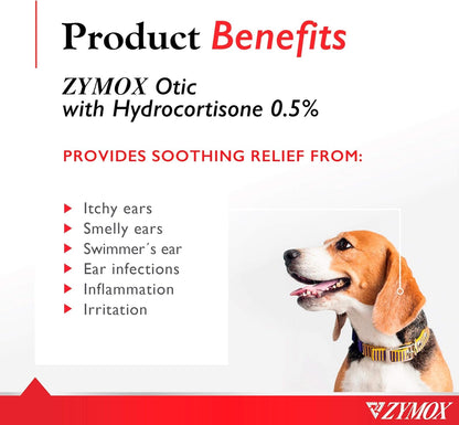 ZYMOX Enzymatic Ear Solution with 0.5-Percent Hydrocortisone | for Dog & Cat, 1.25 Oz3