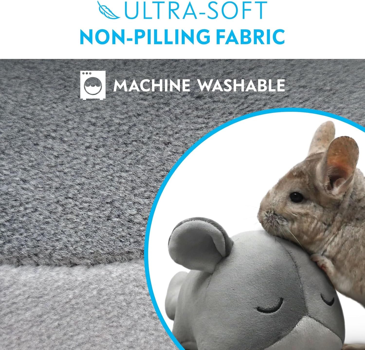 paw-inspired-chinchilla-cuddler-plush-accessory-toy-for-pets-9-inch-gray-bonding-for-chinchillas-guinea-pigs-hamsters-rats-ferrets-hedgehogs-sugar-gliders-small-animals