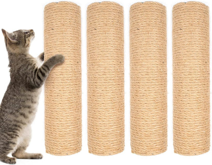 4PCS 10 Inch Scratching Post with Natural Sisal Rope - Cat Scratch Pole, Tree, and Posts for Indoor Cats - Replacement Part Accessories for DIY Tower and Hammock1
