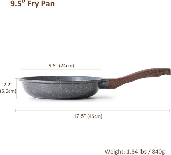 Nonstick Frying Pan Skillet, Swiss Granite Coating Omelette Pan, Healthy Stone Cookware Chef'S Pan, PFOA Free (9.5 Inch)5