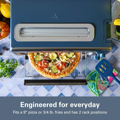 2-In-1 Countertop Toaster Oven and Long Slot 2 Slice Toaster | Bake, Broil Toast | 2 Rack Positions | 60 Minute Timer | Automatic Shut off | Shade Selector | Kitchen Makeover Blue | 31158J3