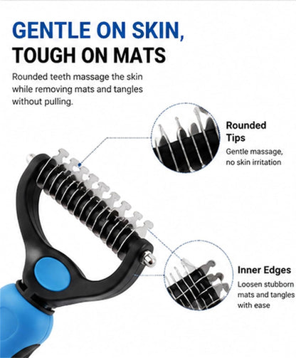 Dog Grooming Tool, Professional Deshedding Tool Dogs & Cats - Gentle, Efficient & Fur, Pet Grooming Brush, Dog & Cat Grooming Tool，Blue：Large3