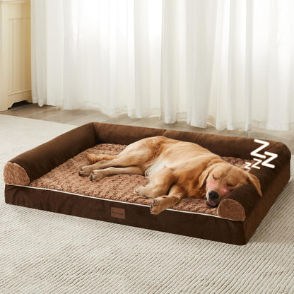 BFPETHOME Orthopedic Washable Dog Beds Large Sized Senior Dog for Comfy Sleeping with Removable Cover, Waterproof Big Soft Pet Couch Bed for Dogs Relax10
