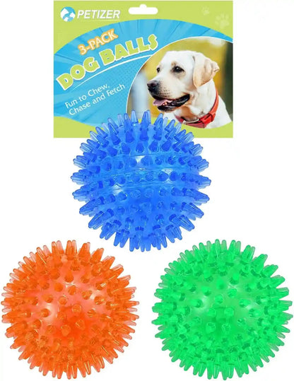 Petizer 6 Pack 2.5” Squeaky Dog Toy Balls, Floating Dogs Pool Balls, Spiky Dog Balls, Durable Interactive Fetch Toys for Puppy, Dog Chew Toys for Teething (2.5", Small Dog)9