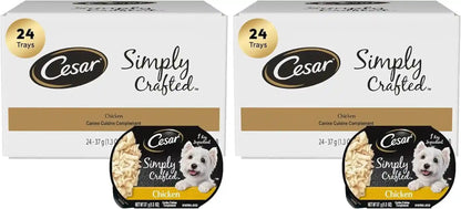 Cesar Simply Crafted Wet Dog Food Toppers, Chicken, 1.3 Oz, 10 Count | Real Chicken #1 Ingredient, No By-Products or Artificial Flavors, Slow-Cooked, Easy to Digest, Single-Serve Tubs15