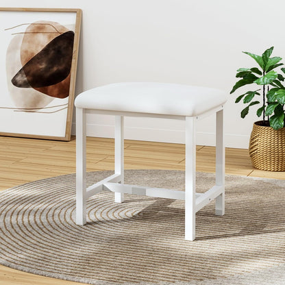 Small Vanity Stool, Cute Vanity Stools with Cushion, White Makeup Vanity Chair for Small Spaces, Living Room, Bedroom, Bathroom, Entryway, Ottoman Foot Rest for Couch Sillas Modern7