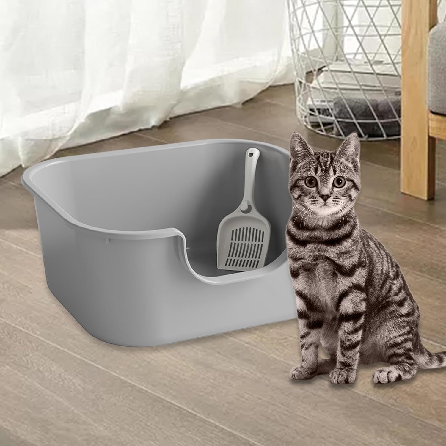 oversized-open-top-pet-litter-tray-with-high-sides-semi-closed-cat-litter-basin-portable-bedpan-for-cats-grey