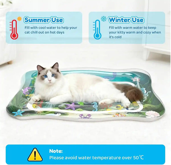 Interactive Cat Toy for Indoor Cats, Upgraded Cat Water Mat, Thickened Water Sensory Play Mat with Fish, Enrichment Stimulating Toy for Bored Adult Kitten Cats to Exercise, Hunting | Thickened Water Sensory Play Mat with Fish, Enrichment Stimulating Toy for Bored Adult Kitten Cats to Exercise, Hunting3