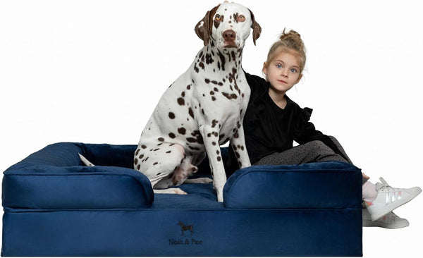 NOAH & PAW Large Dog Bed, 35X25X11 Inch, Orthopedic Dog Beds, Eggshell Memory Foam Infused with Cooling Gel, Inner Cover, Water Resistant, Machine Washable (Faux Leather)21