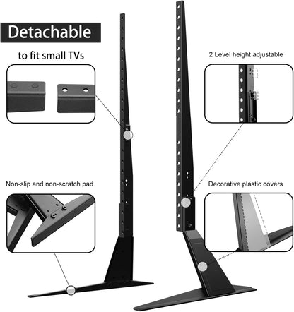 Universal TV Stand, Metal TV Legs for 20-65 Inch Lcd/Led/Oled/Plasma Flat&Curved Screen TV Height Adjustment with VESA 75X75Mm to 800X500Mm Max ML17605