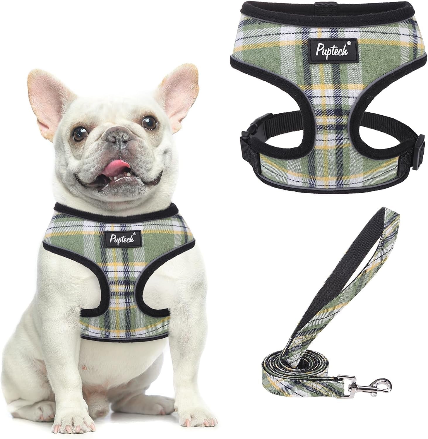 pupteck-soft-mesh-dog-harness-small-sized-and-leash-set-pet-puppy-cat-comfort-padded-vest-no-pull-harnesses-beige-s