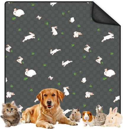 2-Pack Guinea Pig Cage Liner, 24" X 47" Reusable Guinea Pig Bedding Washable Absorbent Pee Pads for Dogs Rabbit Chinchilla Hamster, Leakproof & anti Slip11