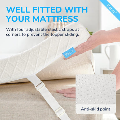3 Inch Twinxl Memory Foam Mattress Topper, College Dorm Pressure-Relieving Mattress Topper for Back Pain, Non-Slip Design with Removable & Washable Cover, Certipur-Us Certified, Twinxl Size5