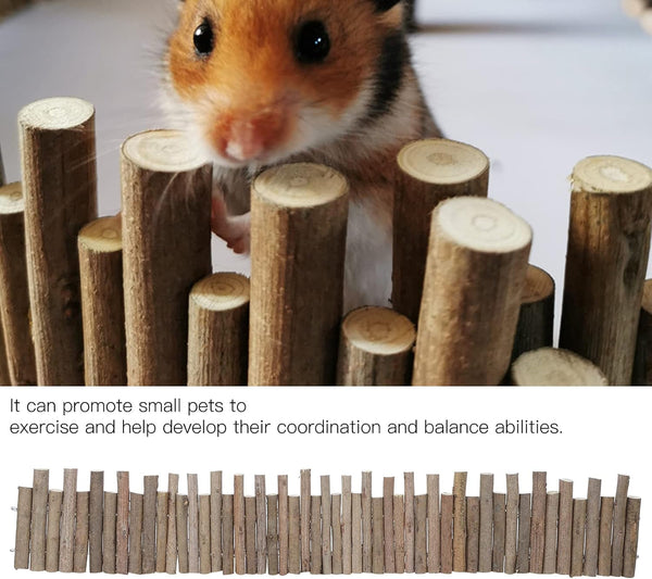 Flexible Hamster Wooden Bridge, 11.8In Fence for Cage Accessories | Rat Wood Sticks Ladder for Platforms Decor Stuff Hides5