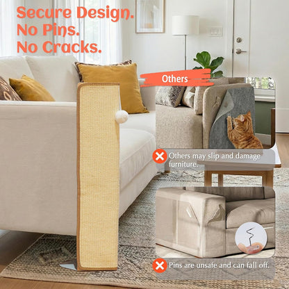 PETKARAY 27.9'' Cat Scratching Post for Couch Corner, Furniture Protector | Under-Furniture Cat Scratcher, Natural Sisal Scratch Pad, anti Scratch Couch Protector for Indoor Cats with Toy Ball7