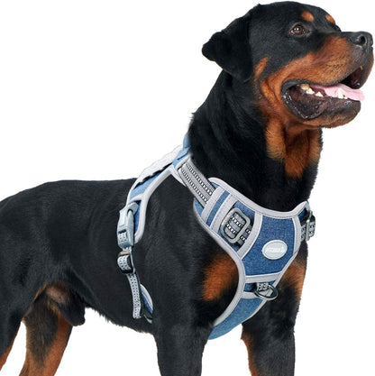 Auroth Tactical Dog Harness for Large Dogs No Pull Adjustable Pet Harness Reflective K9 Working Training Easy Control Pet Vest Military Service Dog Harnesses Army Yellow L39