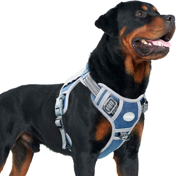 Auroth Tactical Dog Harness for Large Dogs No Pull Adjustable Pet Harness Reflective K9 Working Training Easy Control Pet Vest Military Service Dog Harnesses Army Yellow L39
