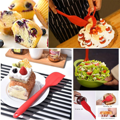 Silicone Spatulas, 11 Inch Rubber Spatula Heat Resistant Seamless One Piece Design Non-Stick Flexible Scrapers Baking Mixing Tool (4 Piece)3
