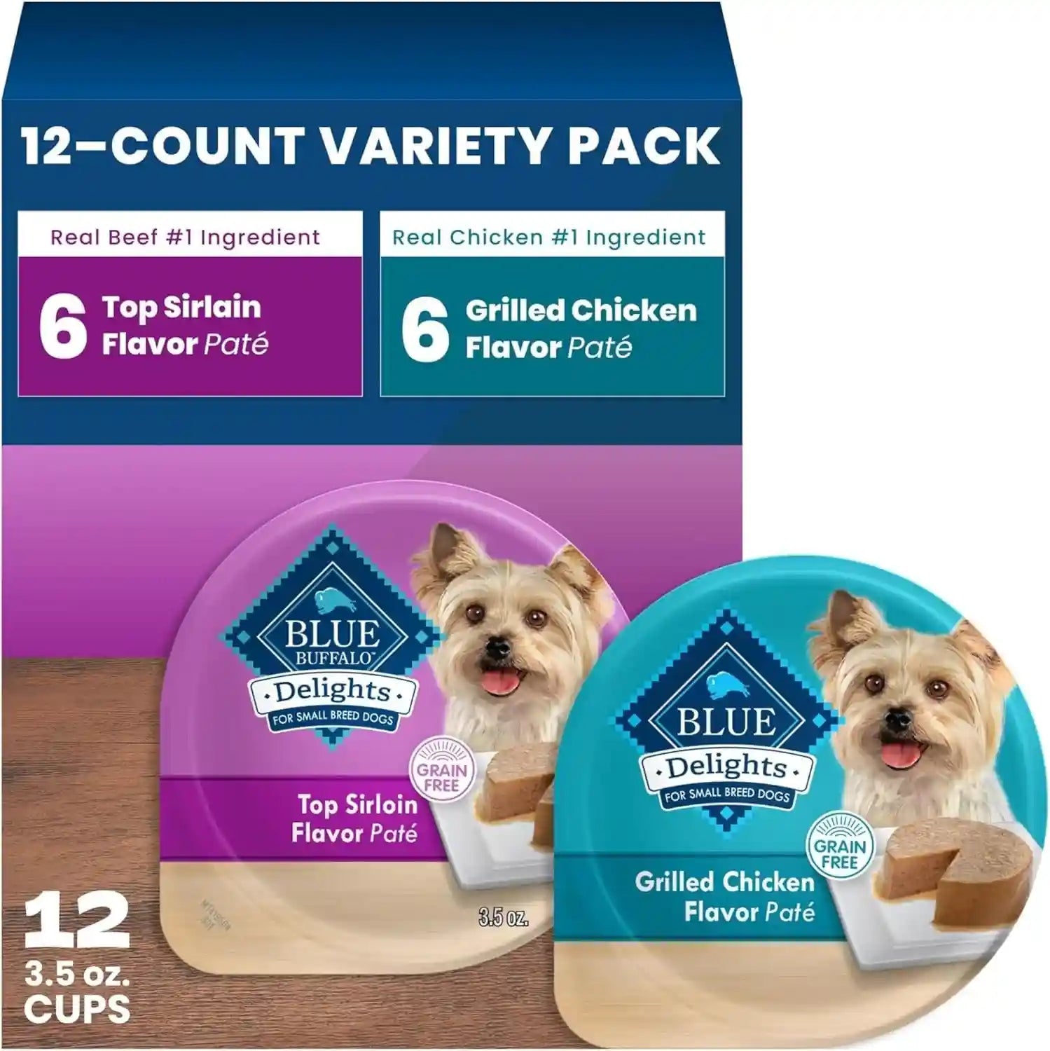 blue-buffalo-delights-variety-pack-natural-grain-free-wet-dog-food-for-small-breed-dogs-top-sirloin-flavor-pate-and-grilled-chicken-flavor-pate-with-natural-ingredients-3-5-oz-each-12-cups