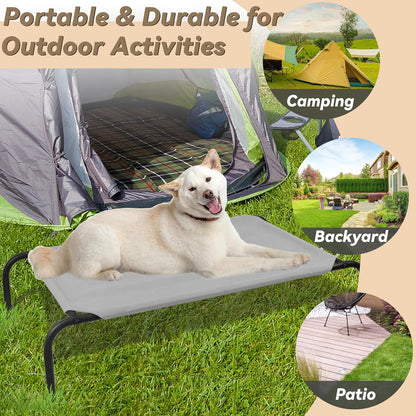 Elevated Dog Bed for Large Dogs, Raised Dog Bed with Breathable Mesh, Non Slip, Easy to Clean, 50.5 Inches, Grey | Raised Dog Bed with Breathable Mesh, Non Slip, Easy to Clean, 50.5 Inches, Grey4