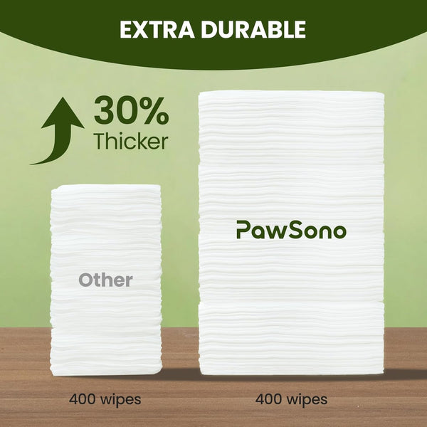 Hypoallergenic Pet Wipes for Dogs, Cats & Small Animals, 400 Coun | Quick Clean & Deodorize Paws, Butt, Eyes, Face & Fur | Daily Grooming Wipes | Extra Large & Thick | Coconut Scented7