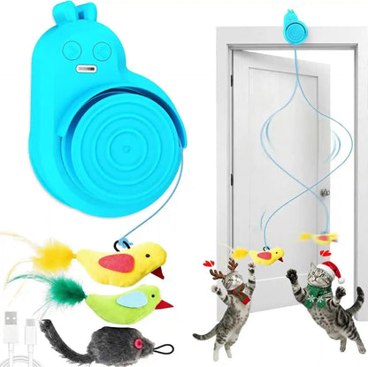 Interactive Cat Toys for Indoor Cats - Automatic Flying Bird Feather & Mouse Wand Enrichment Toy, Hands-Free or Handheld Usb-Rechargeable Safe Play Chase Exercise for Bored Kittens and Adult Cats8