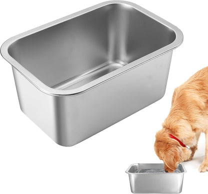 4 Gallons Extra Large Dog Bowls - High Capacity Food Grade Stainless Steel Dog Water and Food Bowl No Spilling, Durable for X-Large Multiple Large Breed Dogs Indoor Outdoor9