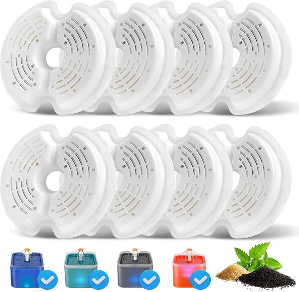 8Pack Cat Water Fountain Filters, Cat Fountain Filter for 67Oz/2L Pet Drinking Fountain Dog Water Dispenser, Pet Fountain Filter Replacement1