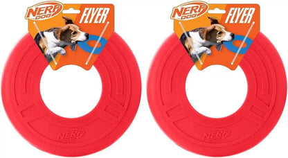 Nerf Dog Atomic Flyer Outdoor Dog Toy, 10 Inch Flying Disc Dog Fetch Toy, Rubber Dog Toy for Medium Dogs and Large Dogs, Orange11