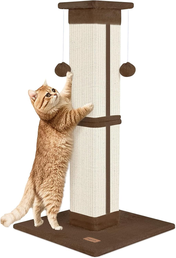 Cat Scratching Post 33 Inch for Indoor Cats, High Cat Scratch Post Grey, Cat Tree for Full-Body Stretching, Protect Your Furniture9