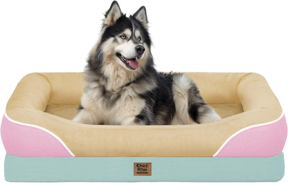Chez Paw Waterproof Orthopedic XL Dog Bed for Large and Extra Large Dogs | Egg Crate Foam, 4-Sided Bolster Support, Waterproof Liner, Non-Slip Bottom, Machine Washable Cover, 42 X 30 Inch28
