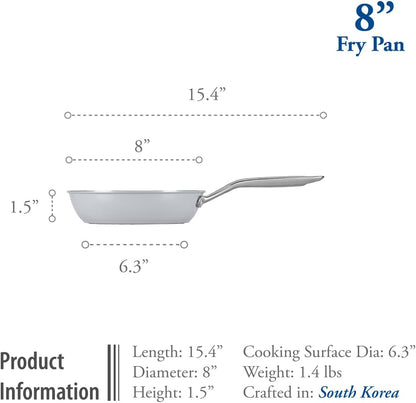 - Ceraterra - 8 Inch Ceramic Frying Pan – PFAS, PTFE & Pfoa-Free, Toxin-Free Ceramic Coating, Induction-Ready, Oven & Dishwasher Safe, Ceramic Nonstick Frying Pan Made in Korea5