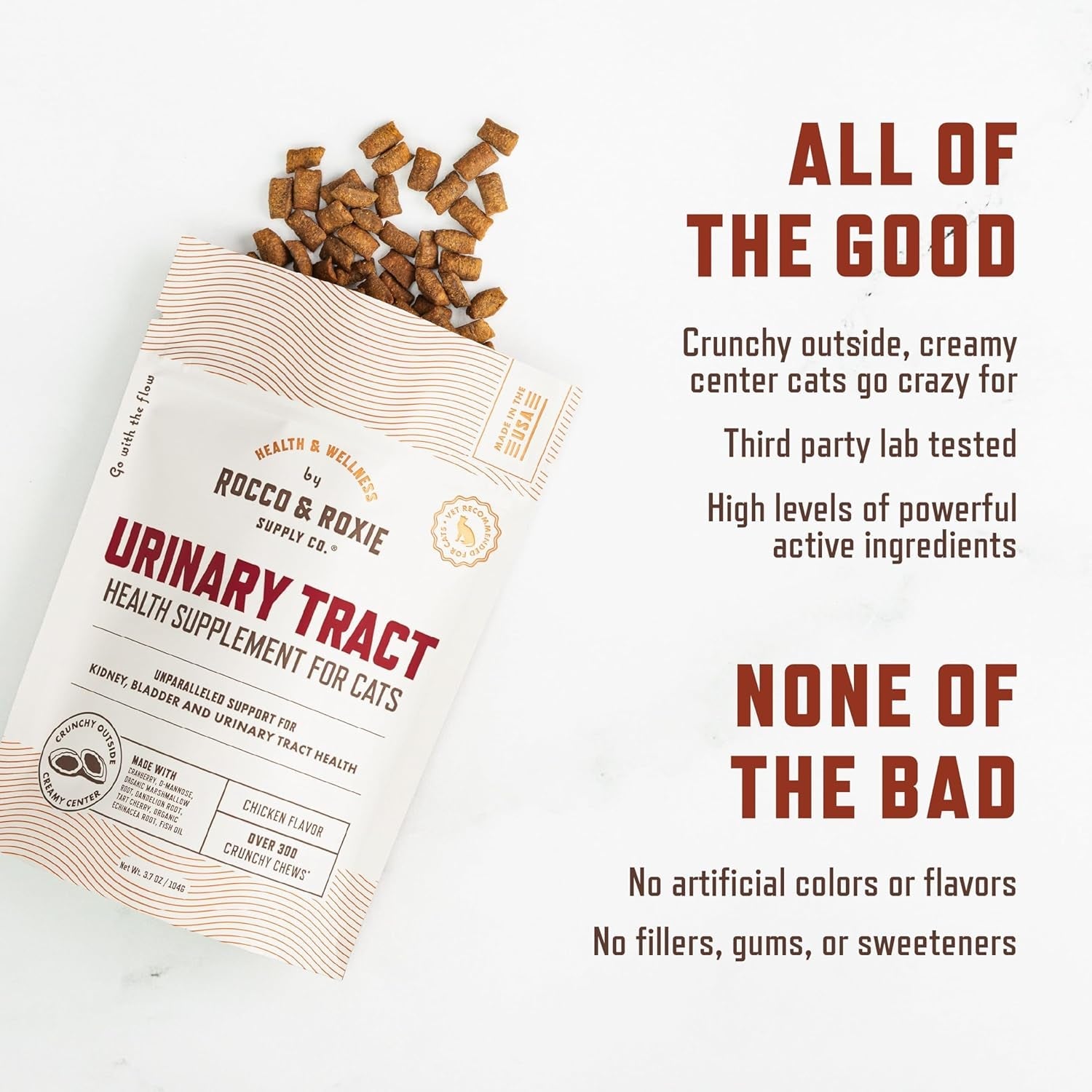 rocco-roxie-cat-urinary-tract-health-chews-cranberry-d-mannose-bladder-ut-kidney-support-cranberry-d-mannose-chicken-flavor-crunchy-chews-vet-recommended-made-in-usa