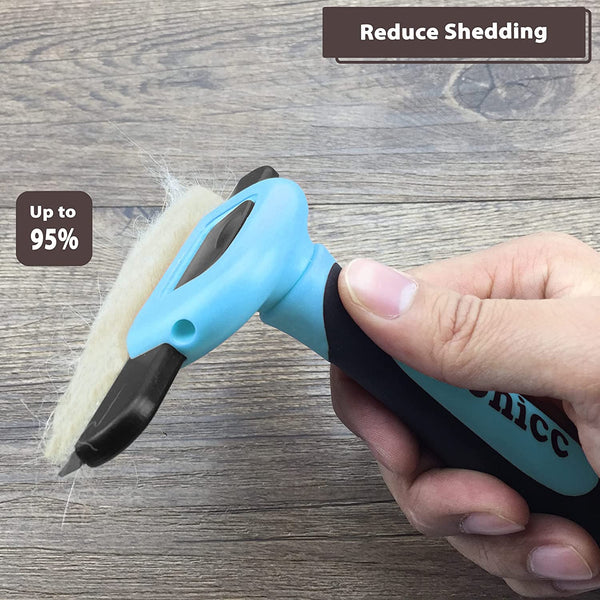 Gonicc PDT- 1001 Professional Pet De Shedding Comb Tool Blue | Effectively Reduces Shedding by up to 95%, Ideal for Short, Medium, Long Hair, Ergonomic Non-Slip Handles, Durable and Stable5