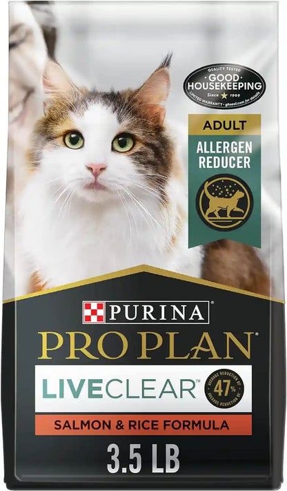Purina Pro Plan Allergen Reducing, High Protein Cat Food, LIVECLEAR Salmon and Rice Formula - 7 Lb. Bag13