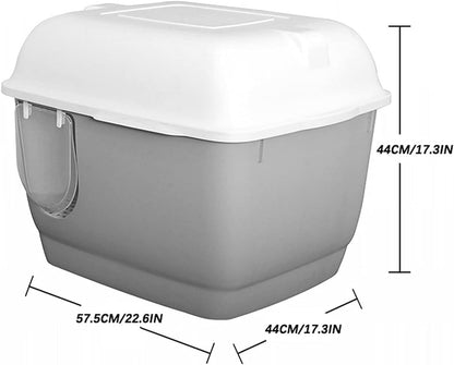 Dog Potty Training Toilet ﻿ Cat Litter Tray with Corridor Semi Enclosed Box Large Creative Household Outdoor Pet Toilet Supplies Gray2
