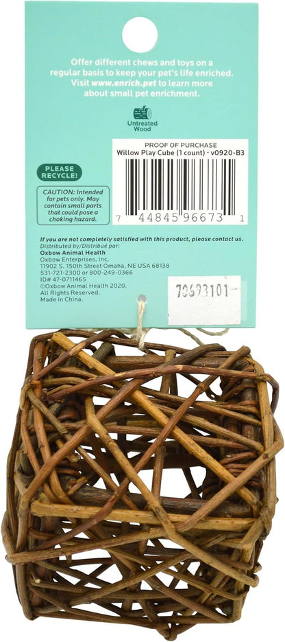 Oxbow Willow Play Cube, Rabbit & Guinea Pig Toy, Bunny Enrichment Chew Toy | Oxbow Enriched Life, Rabbit Chew Toys, Guinea Pig Enrichment, Guinea Pig Chew Toys, Rabbit Enrichment, Natural Materials2