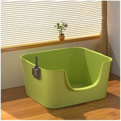 Pet Supplies, Large Anti,Splash Litter Box with High Sides, Easy Clean Cat Pan Includes Scoop(Gray)7