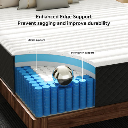 12 Inch Queen Hybrid Mattress in a Box, Firm Pocket Spring | Gel Foam, Pressure & Pain Relief, Motion Isolation, Certipur-Us Certified, Gel Memory Foam Layer2