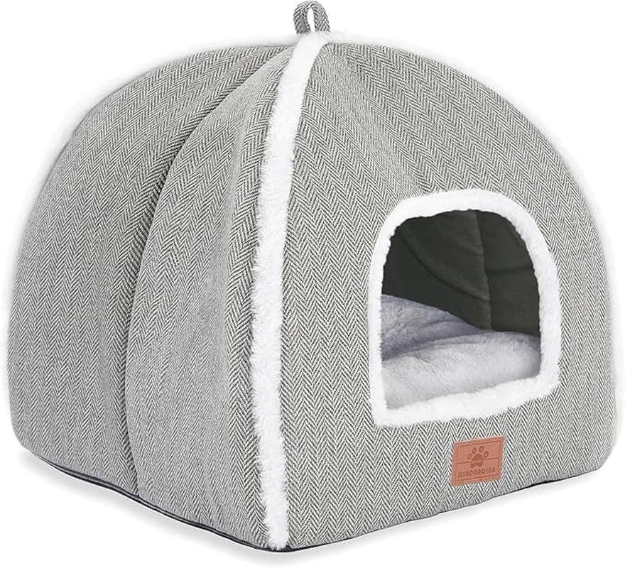 cat-beds-for-indoor-cats-cat-bed-cave-house-tent-for-kittens-and-small-pets-with-washable-cushioned-soft-and-warm-indoor-house-grey-15-inches