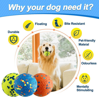 Mankoda Dog Balls, 3" Indestructible Tennis Balls for Aggressive Chewers | Floating Fetch Toys, Durable ETPU Rubber, Bouncing & Lightweight, Interactive Chewing Safe for Medium Large Dogs - 3 Pack3