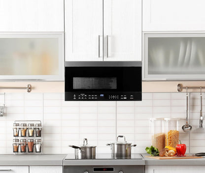 Black+Decker 1.6 Cu. Ft. 1000 Watt over the Range Microwave Oven with LED Display, Child Safety Lock, Black2