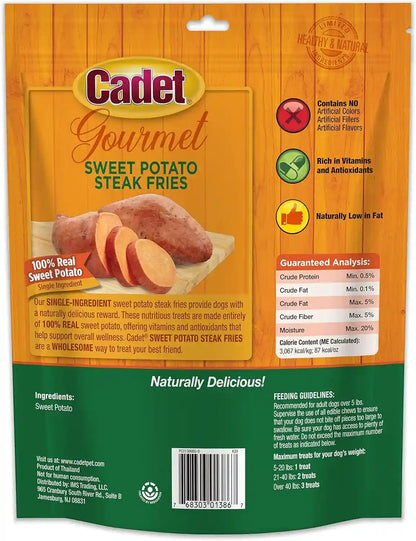 Cadet Gourmet Sweet Potato Steak Fries Dog Treats, 1 Lb | 100% Real Sweet Potato, Healthy Natural Chewy Dog Treats, Single Ingredient, Dog Training Treats, for Small & Large Dogs10