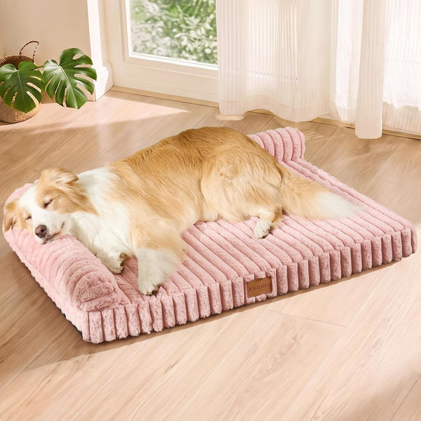Orthopedic Calming Large Dog Bed Pet Sofa Bed 36''X24'' Grey | 2-Sided Pet Couch Large Sized Dog, Soft Egg-Crate Foam Dog Mat, Waterproof Removable Washable Cover, Nonskid Bottom Cat Bed12