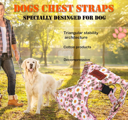No Pull Dog Harness & Leash Set, Adjustable Xx-Small, Pink Daisy, Fashionable, Cute, Stylish, Escape Proof, Includes Leash6