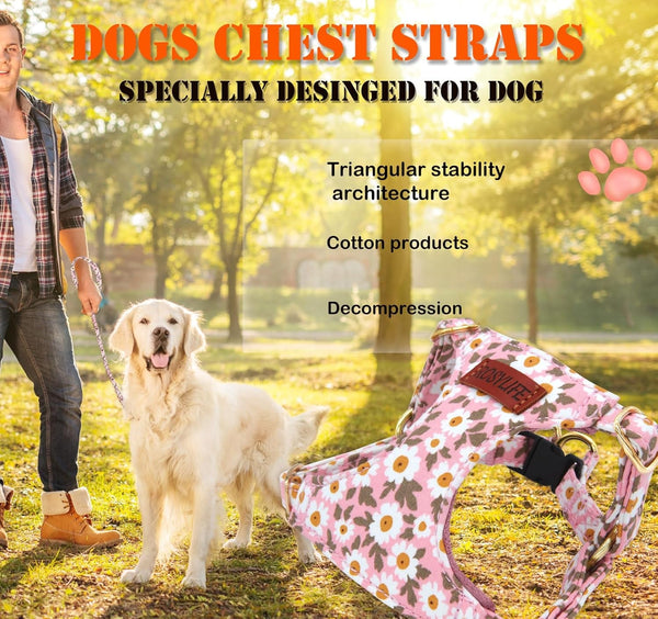 No Pull Dog Harness & Leash Set, Adjustable Xx-Small, Pink Daisy, Fashionable, Cute, Stylish, Escape Proof, Includes Leash6