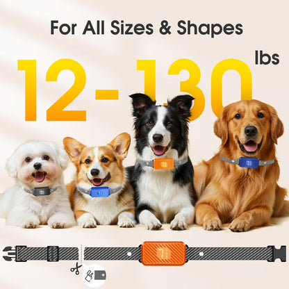 Dog Bark Collar for Large Medium Small Dogs, Effective No-Bark Collar, Smart Barking Collar, Rechargeable Bark Collar with 7 Sensitivity, 3 Modes, Waterproof, Neon Orange5
