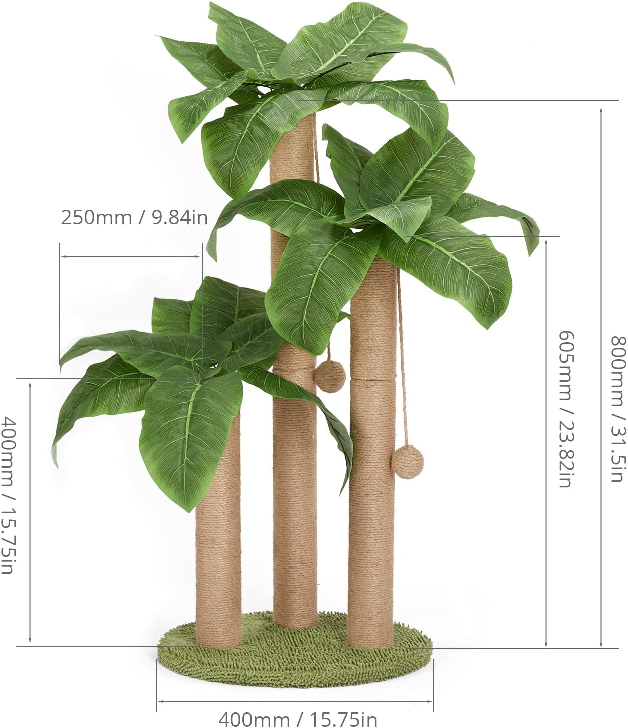 lemonda-31-5inch-cat-scratching-post-cat-scratcher-tree-with-3-scratching-poles-2-interactive-dangling-balls-cats-scratching-posts-for-indoor-kitten-adult-cats-cat-scratcher-tree-3-scratching-poles-cat-scratching-posts-2-interactive-dangling-balls-for-indoor-kitten-adult-cats