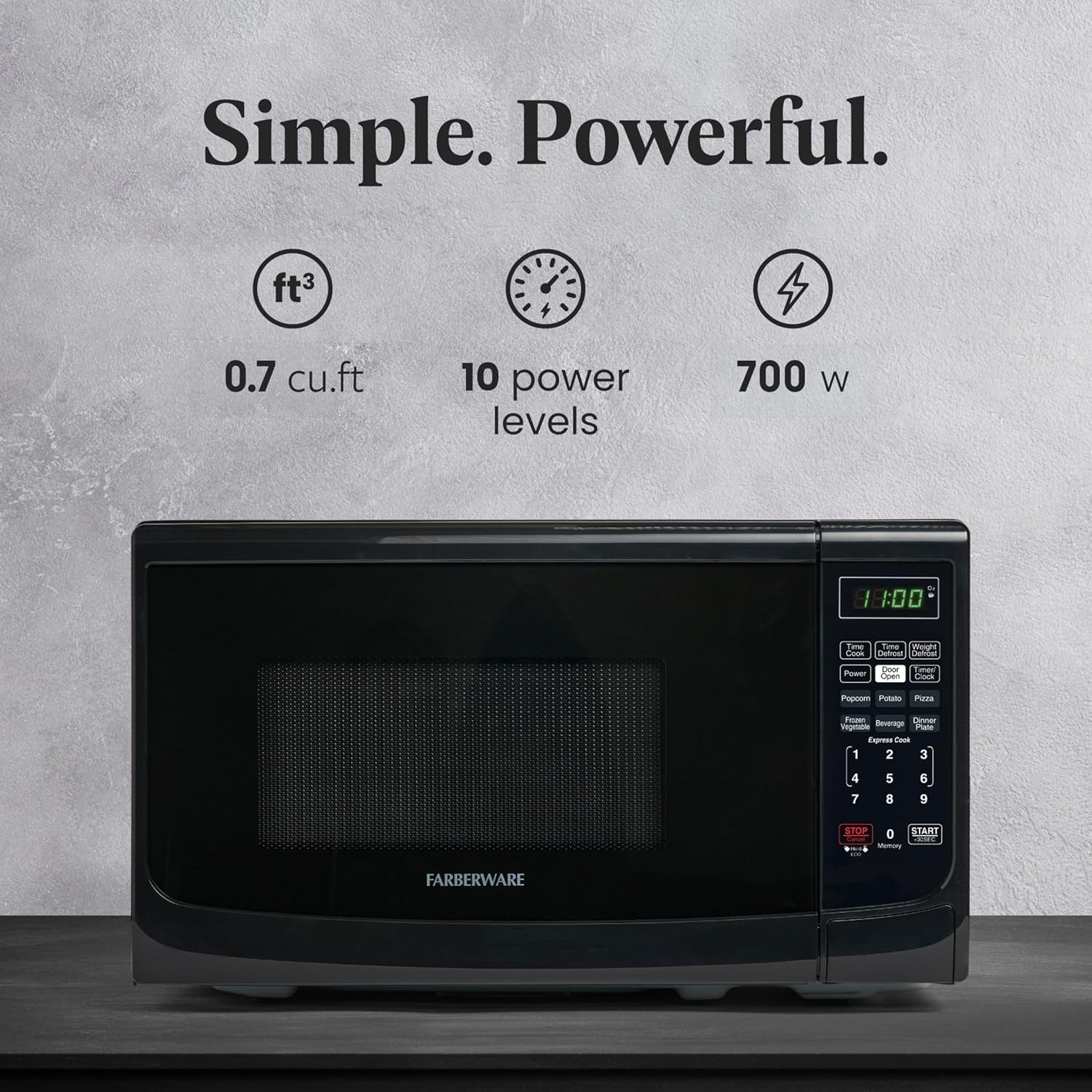 0-7-cu-ft-countertop-microwave-oven-700-watts-power-auto-cook-settings-defrost-easy-clean-and-child-safety-lock-black